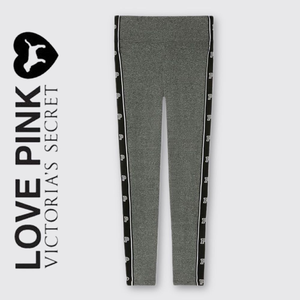 Victoria’s Secret PINK Yoga Leggings With Logo “P” Side Stripe Tape XS